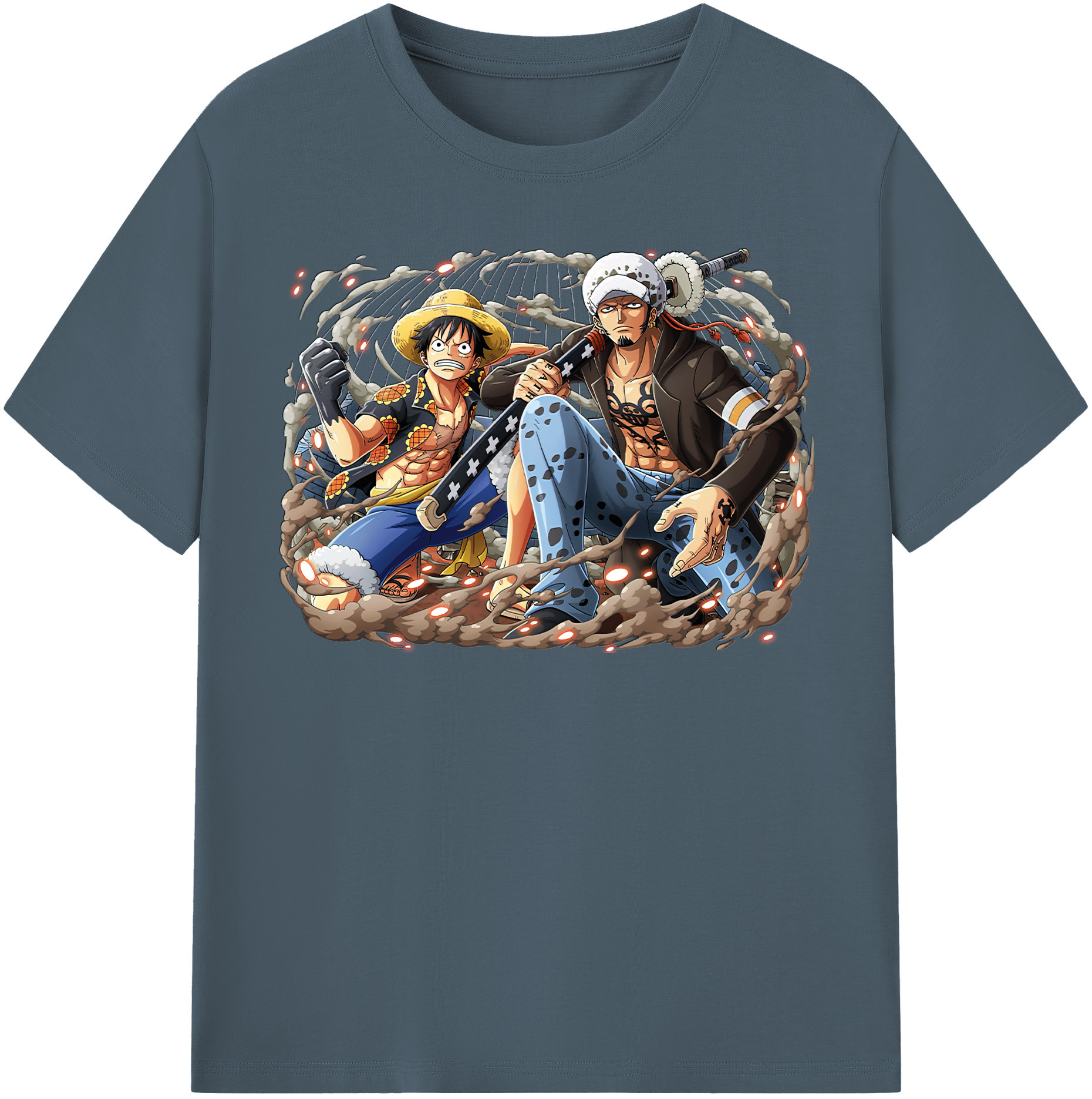 ワンピース モンキー・D・ルフィ ONE PIECE Monkey D. Luffy 綿100％半袖Tシャツ（フロントプリント）